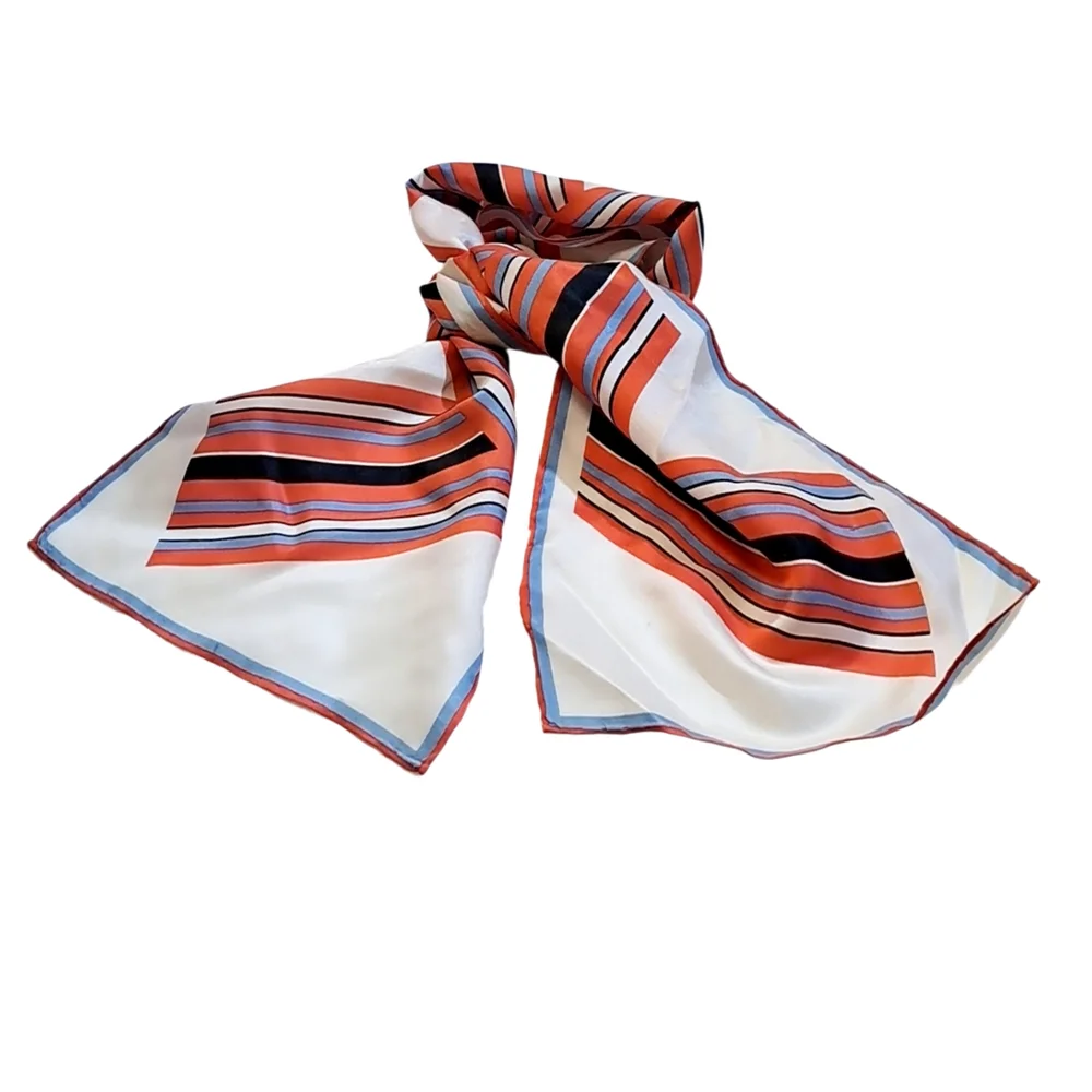Striped Scarf in Orange and White